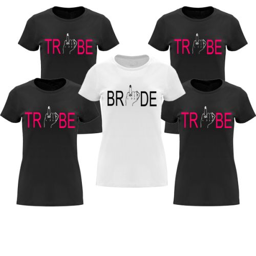 Rozlúčkové trička BRIDE/TRIBE